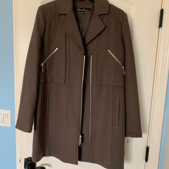 Kenneth Cole Tan Wool coat. size 8 NWT - Picture 3 of 14